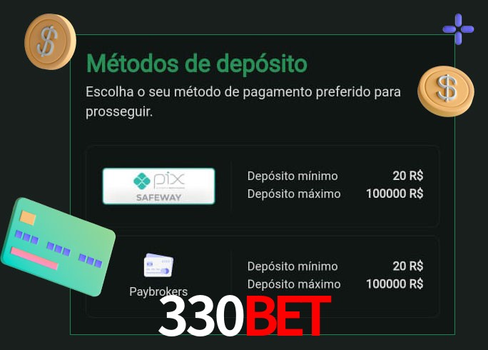 O cassino 330Bet oferece uma grande variedade de métodos de pagamento